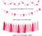 Hot-Pink Rose Red Party-Decorations - 33pcs Banner,Streamers Tassel Garland,Tissue Pom Poms Honeycomb,Paper Lanterns Fan,Birthday Wedding Bridal Baby Shower Bachelorette Engagement Decor